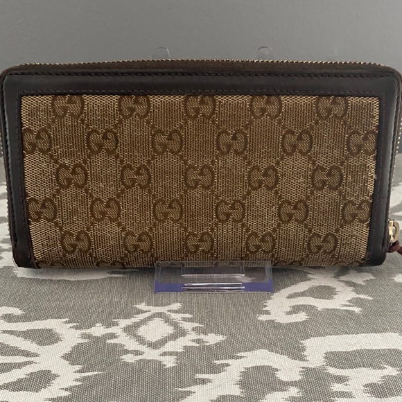 Gucci GG Beige Canvas Zip-Around Long Wallet w/Gold Tone Hardware - Picture 8 of 12